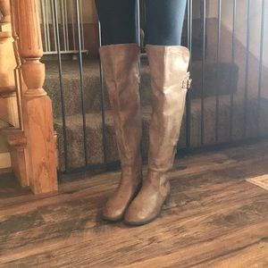 Knee high tan boots